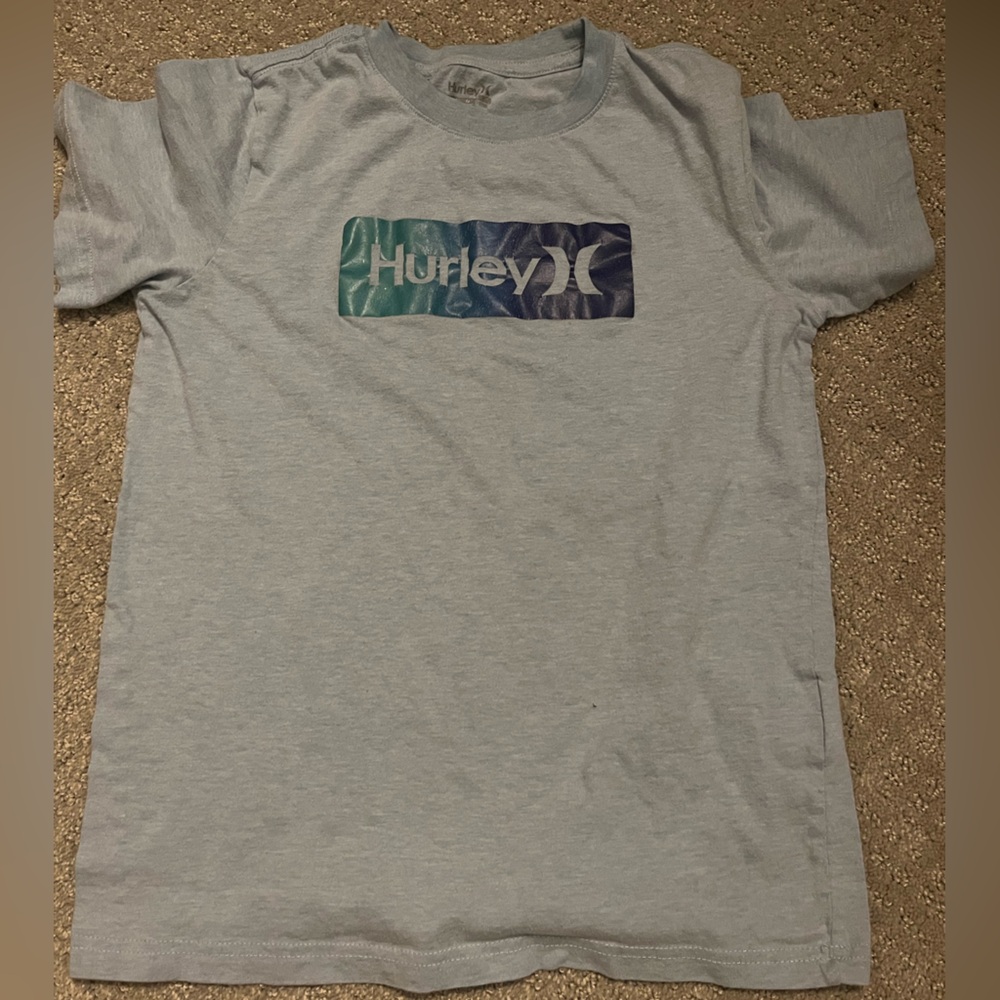 Boys Hurley Light Blue Short Sleeve Tee Casual Comfort Size L